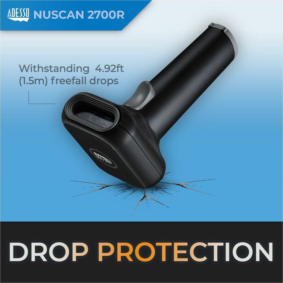 Adesso NuScan 2700R 2D Wireless Barcode Scanner with Charging Cradle Adesso NuScan 2700R 2D Wireless Barcode Scanner with Charging Cradle